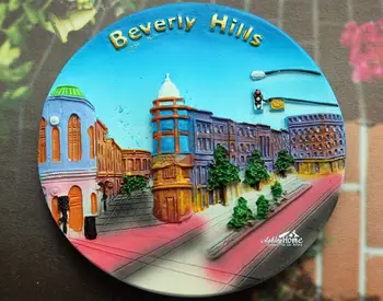 Beverly Hills, Los Angeles, Estados Unidos, EUA Viagens de lazer Lembrança 3D Resina Frigorífico Ímã de Geladeira com a Decoração Home  10