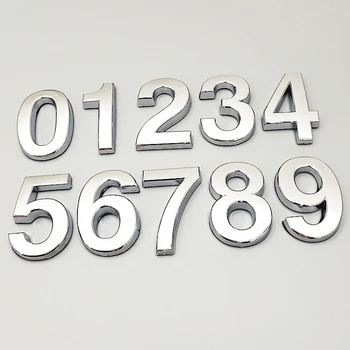 Casa Número de Letras Adesivo Prata Placa Porta do Hotel Placa de Número de Etiqueta do Endereço de Dígitos Sinal de Plástico ABS de a a Z 5cm Moderno em 3D  10
