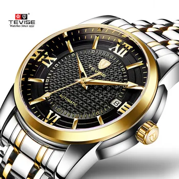 Marca de luxo TEVISE Homens de Negócios do Relógio Calendário Relógio Mecânico Automático Impermeável de Aço Luminoso Casual Masculino Relógios de Pulso  10