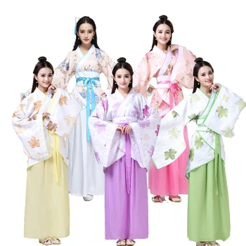 Multi-cor Chinês Antigo Traje Hanfu Mulheres Elegantes Fase Desempenho Bodysuit Tang Terno de Dança Vestido de Traje Foto  4
