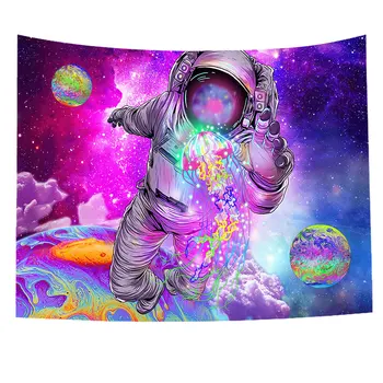 Parede Tapeçaria, Astronauta Planeta Impressão Decorativa Pano Pendurado Tapete Decorações Interiores para Sala de estar do Quarto  10